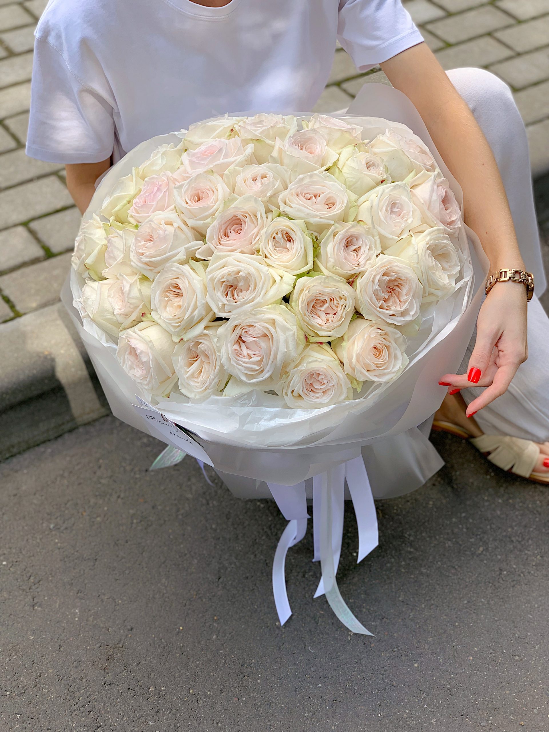 Букет 398 из пионовидных роз