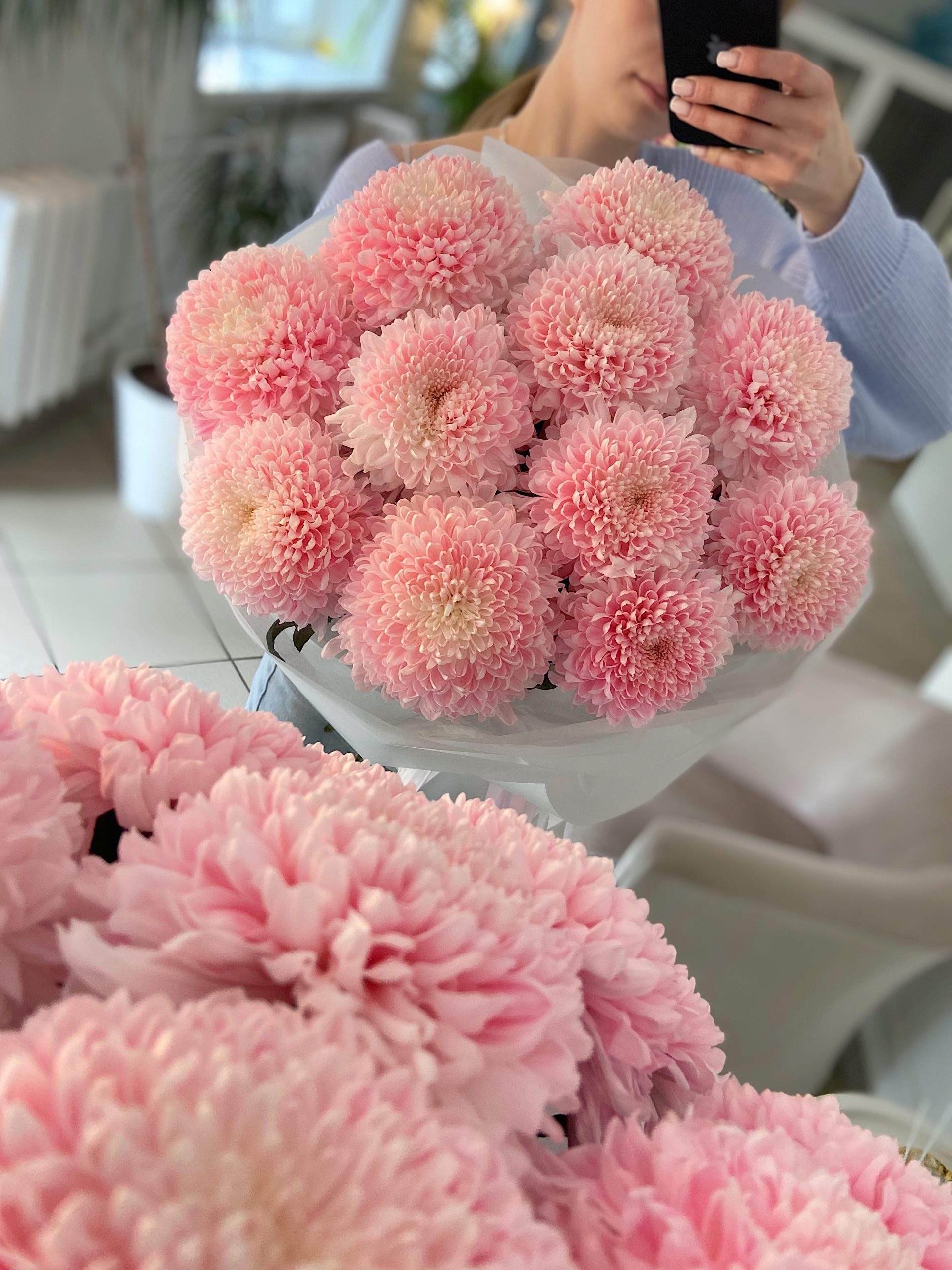 Букет 246 зефирные хризантемы